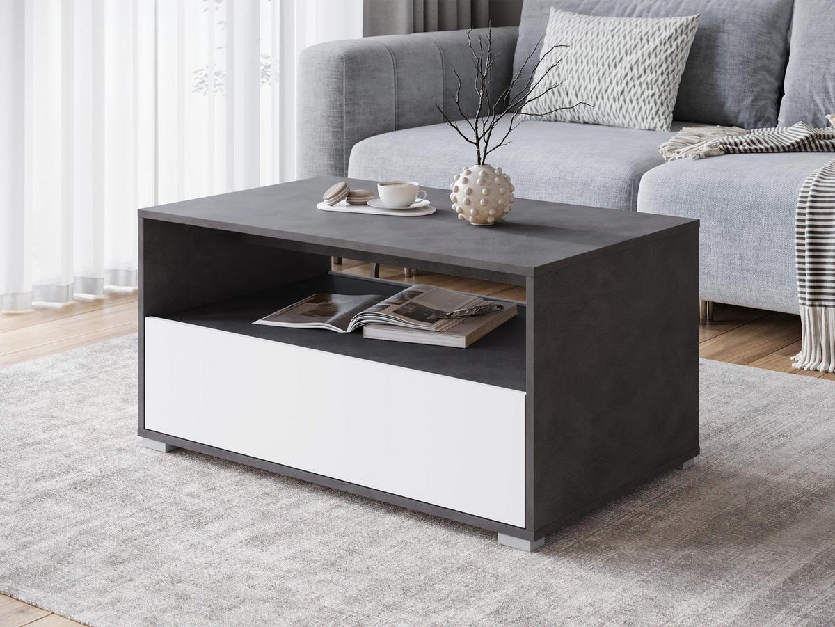 COUCHTISCH Nairobi II S02 - Alufarben/Weiß, Holzwerkstoff/Kunststoff (55/90/45cm) - MIRJAN24
