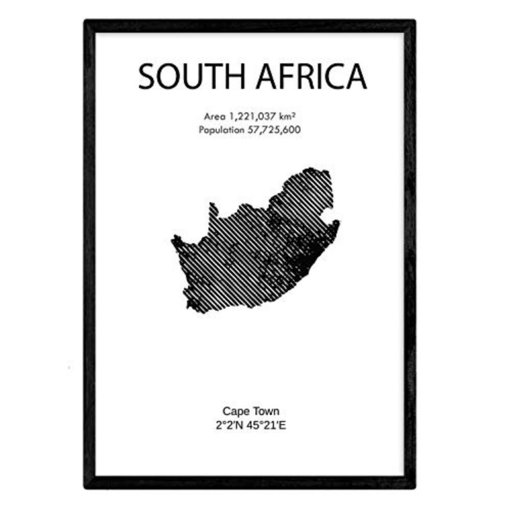 POSTER Länder & Kontinente Südafrika A3 Rahmenlos - Klar, Papier (29.7/5/42cm) - Nacnic