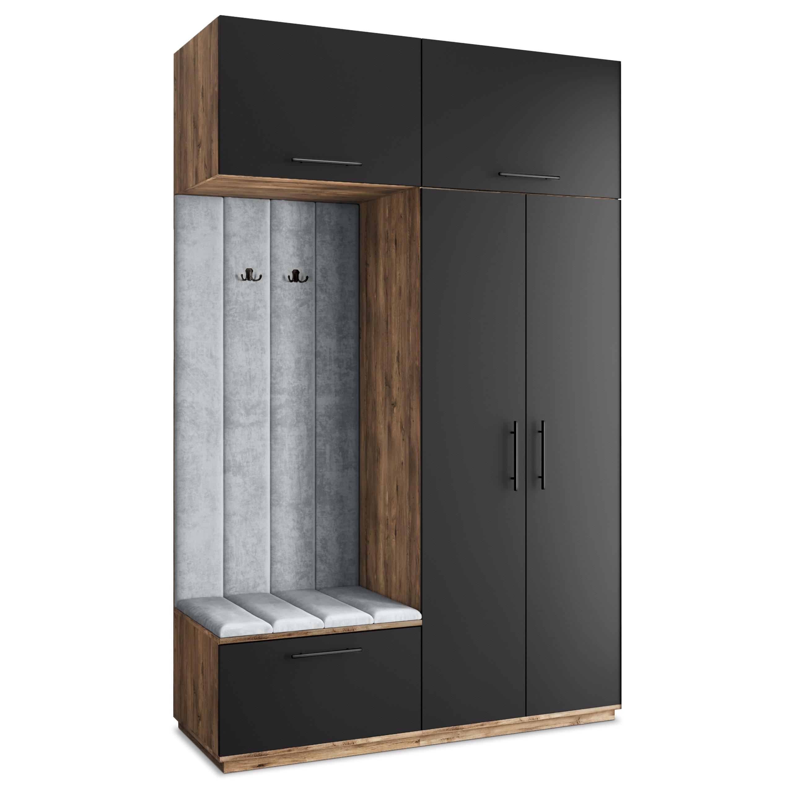GARDEROBENSCHRANK REMA 150/240/60 cm Modern Eichefarben - Eichefarben/Hellgrau, Holzwerkstoff (150/240/60cm) - MASSENO