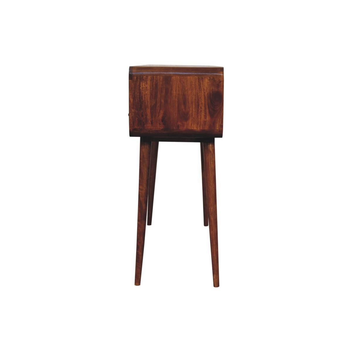 KONSOLE Dreifach Geschwungen Kastanie, 3 Schubladen und 3 Offene Fächer, Dunkelbraun - Dunkelbraun/Messingfarben, Holz/Metall (40/130/95cm) - Artisan Furniture