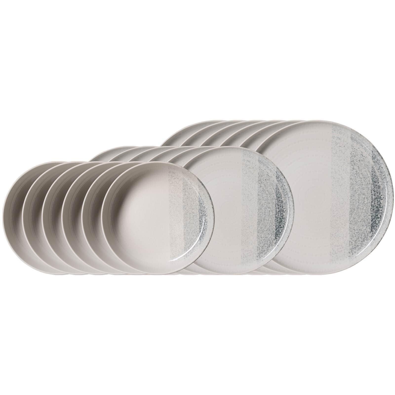 TELLER-SET Trio Grau 18-tlg. - Grau, Keramik (2/2/2cm) - Ritzenhoff Breker