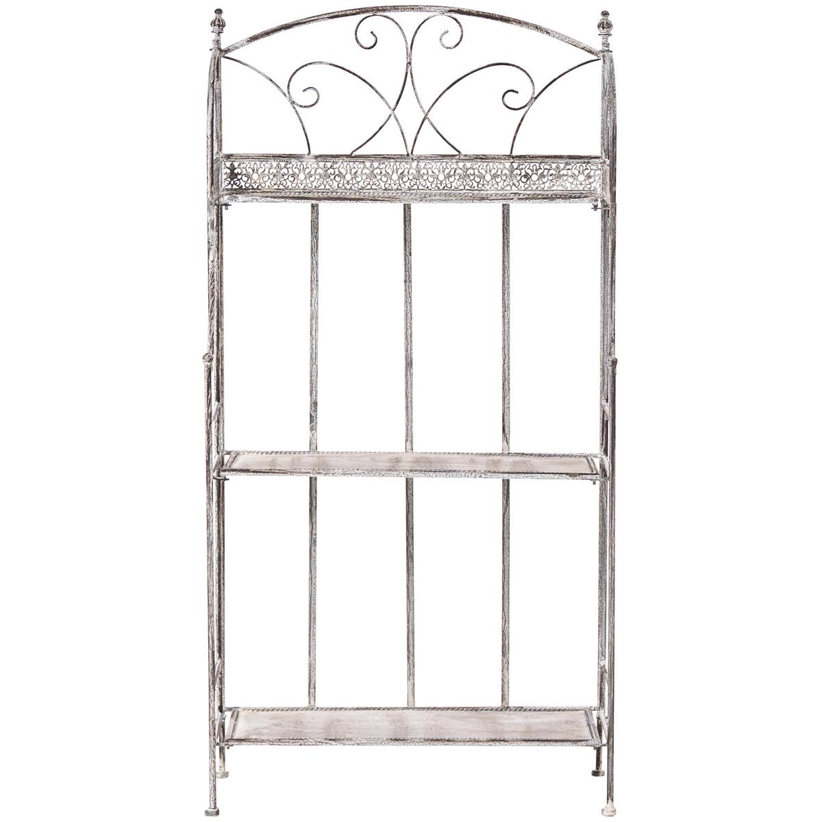 REGAL 60 /30 cm Grau Villadose - Grau, Metall (60/117/30cm) - Beliani