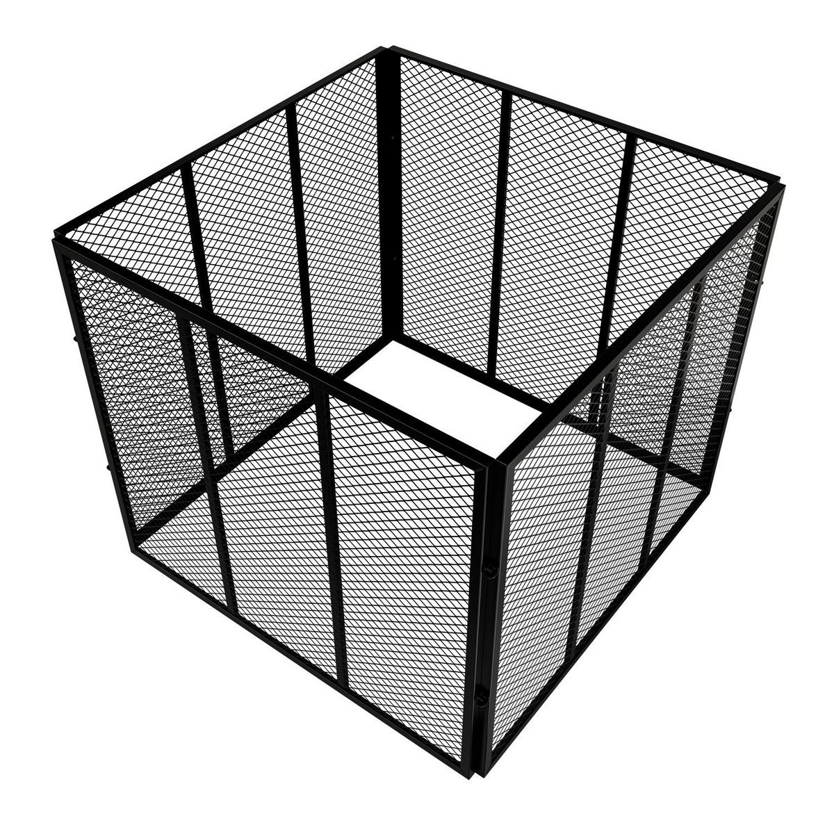 KOMPOSTER Metall schwarz 450L - Schwarz, Metall (80/70/80cm) - Juskys