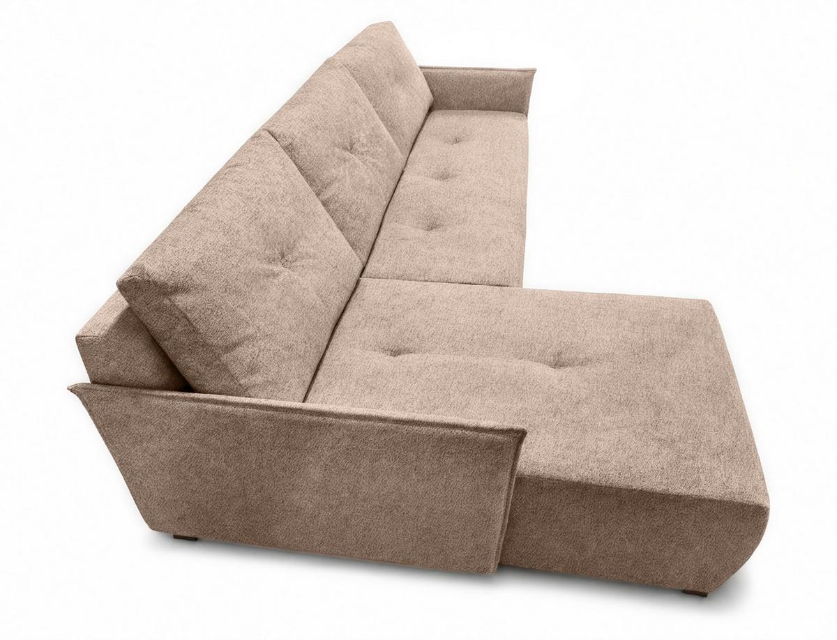ECKSOFA L Form Damascus Creme 212/143/88 cm Links mit Schlaffunktion - Creme/Schwarz, Kunststoff/Textil (143/212cm) - AX Living