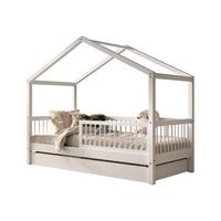 HAUSBETT 90x200 Keeley Buche Weiß Holz Schublade Dach Komfort - Weiß, Holz (90/200cm) - 58aufmkessel