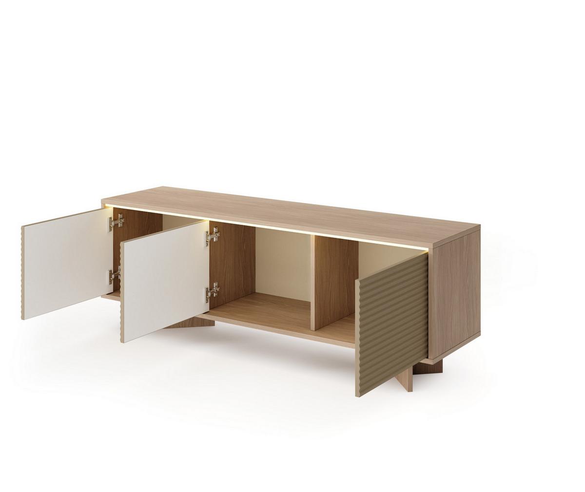 LOWBOARD RIGATO 153,9/54,4/40 cm, Beige - Beige, Holzwerkstoff (153.9/54.4/40cm) - MASSENO