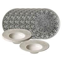 GOURMET-SET Rimini Mandala grau 12-tlg. - Grau, Keramik (2/2/2cm) - Ritzenhoff Breker