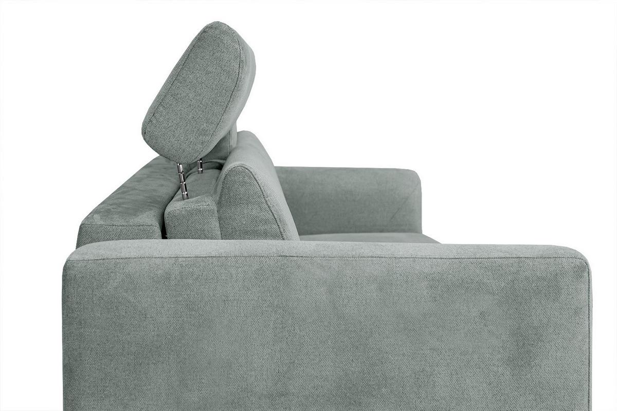 SOFA MEZO 3-Sitzer mit Schlaffunktion, platinfarben - Platinfarben/Schwarz, Holz/Textil (232/90/107cm) - Wozimo
