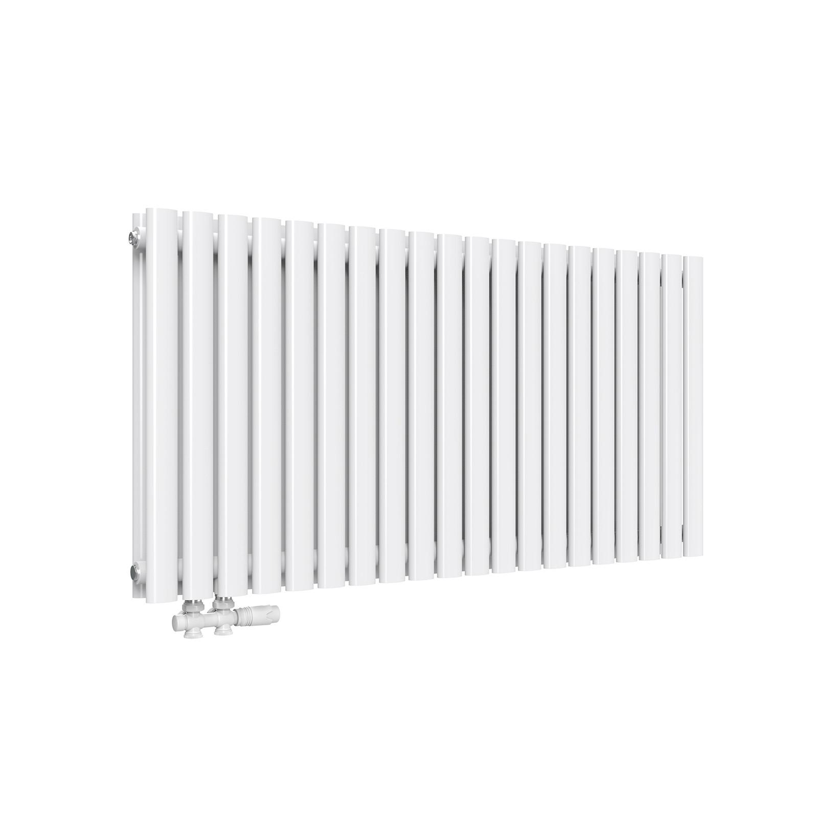 HEIZKÖRPER Doppelrohr horizontal montierbar Weiß 60/120/8,1 cm - Weiß Hochglanz, Metall (120/60/8cm) - EMKE