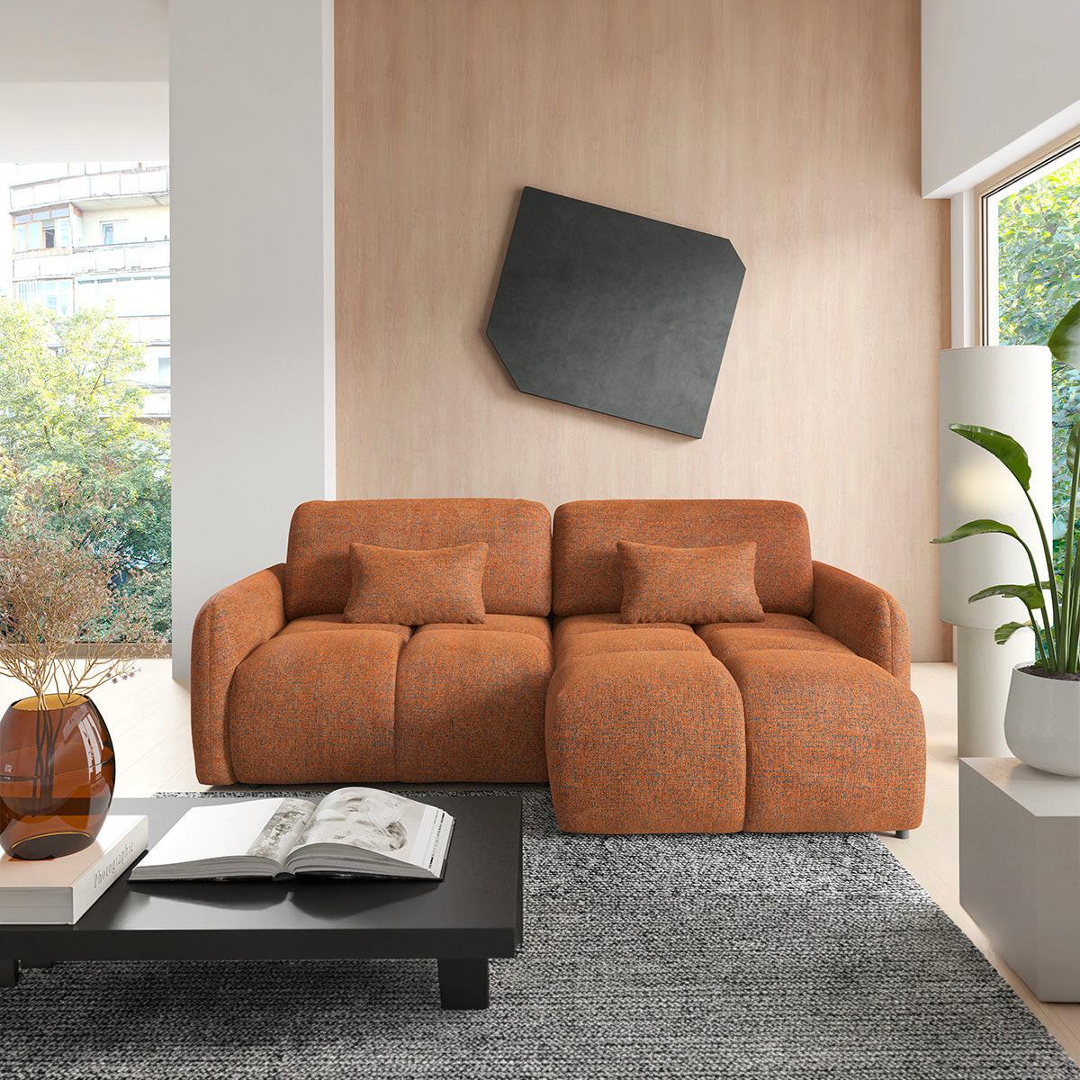 ECKSOFA Vittoria Orange - Orange, Holz (240/165cm) - Petits-meubles