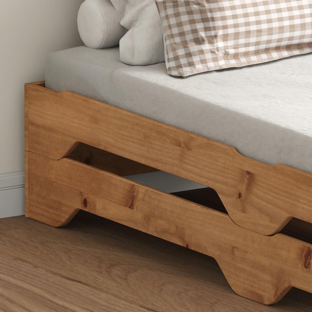 STAPELBETT RONNY 90x200 cm Eiche - Eichefarben, Holz (90/200cm) - IDIMEX