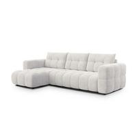 ECKSOFA CLOUDI 4-Sitzer links, creme - Creme/Schwarz, Holz/Textil (294/160cm) - Wozimo