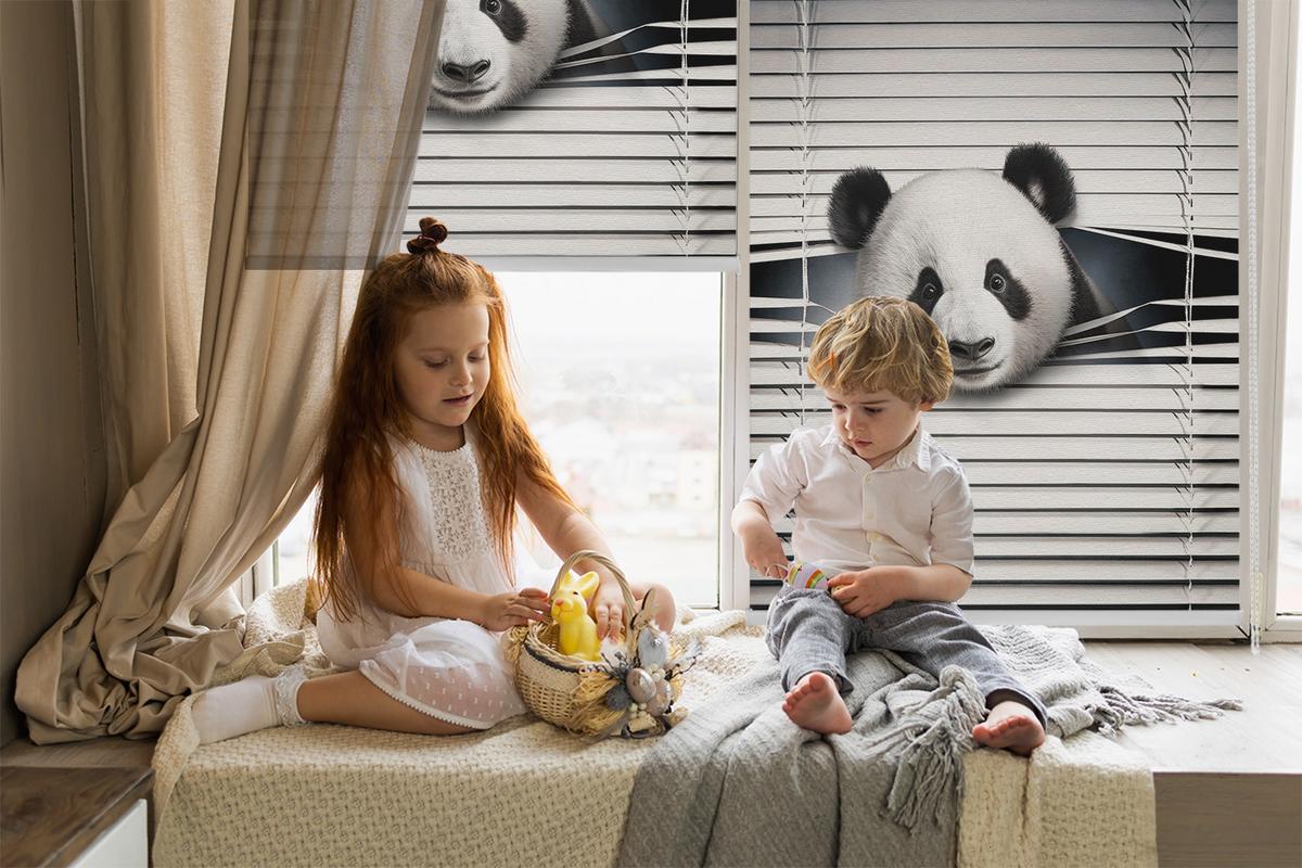INNENROLLO - Fensterrollo - Rollo - 70x140 cm - Panda - Grau, Kunststoff (70/140/0.5cm) - TULUP