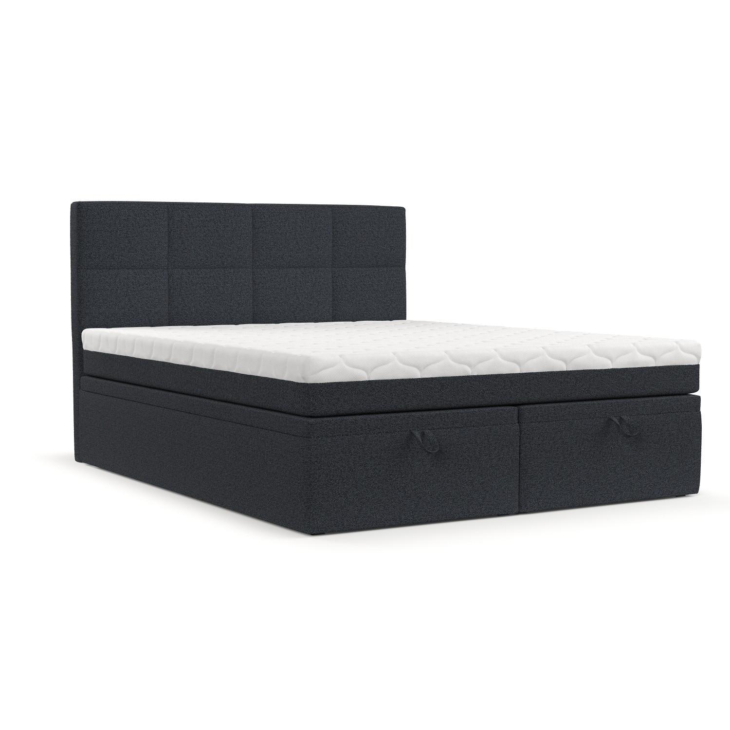 BOXBETT Tessa 180/200 cm Anthrazit im Riva Stoff - Anthrazit/Schwarz, Holz/Holzwerkstoff (180/200cm) - AltaBeds