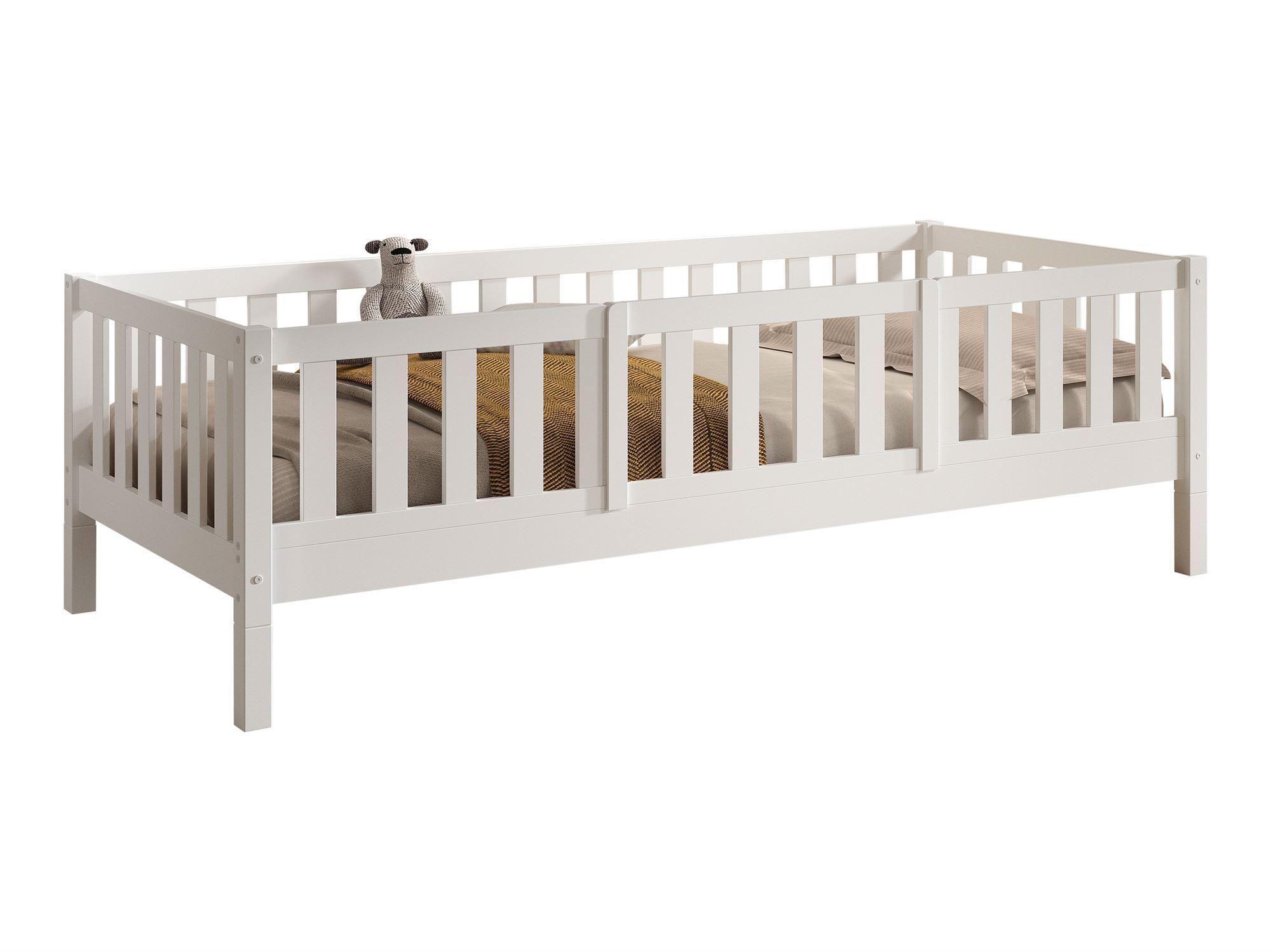 TAGESBETT Kapua 90x200 mit Rausfallschutz Kiefer Massivholz weiß - Weiß, Holz (90/200cm) - 58aufmkessel