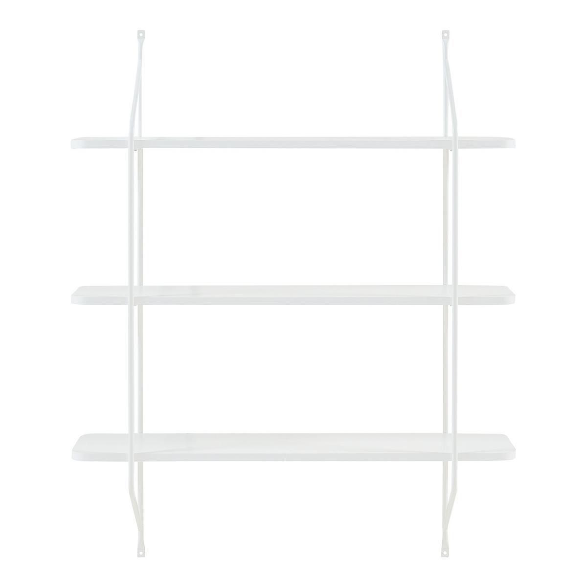 WANDREGAL Østfold - Weiß, Holzwerkstoff/Metall (80/100/21cm) - [en.casa]