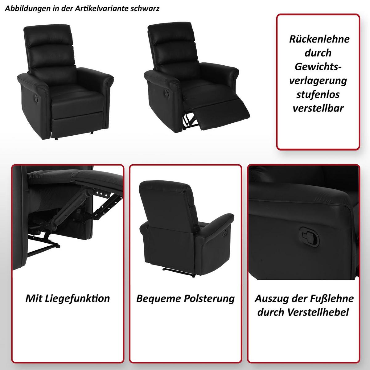 FERNSEHSESSEL Grau - Grau, Textil (84/104/90cm) - MCW