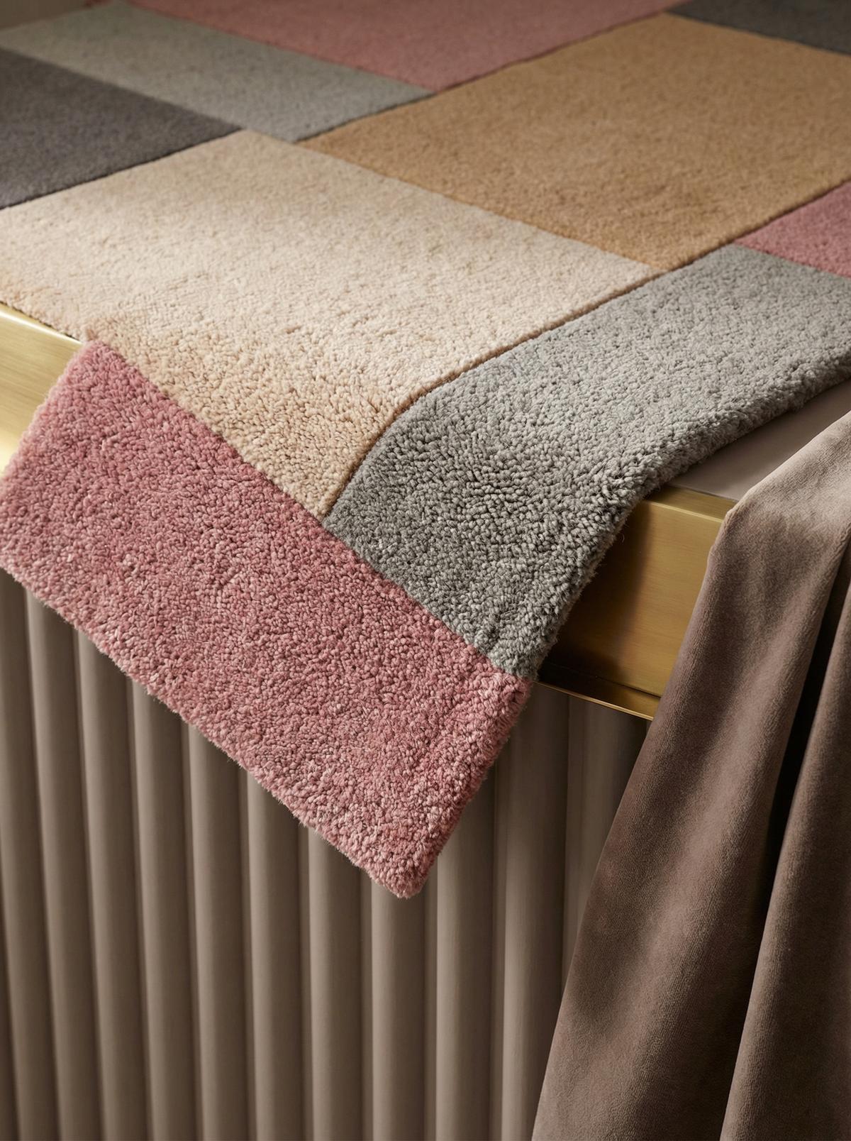 WOLLTEPPICH HALLEIN, geometrisch, Grau-Rosa, 150 x 240 cm - Rosa/Grau, Textil (240/150cm) - KADIMA DESIGN