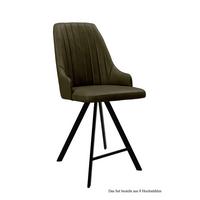 THEKENSTUHL drehbar (8er-Set) Diannah 52x108x60 Schwarz/Khaki - Dunkelgrün/Schwarz, Kunststoff (60/108/52cm) - 58aufmkessel