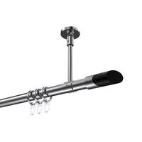 GARDINENSTANGE Sonette Verano 400 cm (geteilt in 2 x 200 cm), 1-läufig, 20 mm Ø Chrom - Chromfarben/Schwarz, Metall (400cm) - INTERDECO