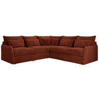 ECKSOFA VERSO L Orange Plüsch - Schwarz/Orange, Kunststoff/Textil (270/270cm) - MKS