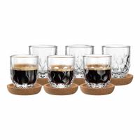 ESPRESSOGLÄSER MIT UNTERSETZER Gocce transparent 60 ml 12-tlg. - Transparent, Glas (0.06L) - Leonardo Living