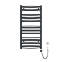HANDTUCHHEIZKÖRPER elektrisch gebogen Anthrazit 120/60/5,6 cm - Anthrazit, Metall (60/120/5.6cm) - EMKE