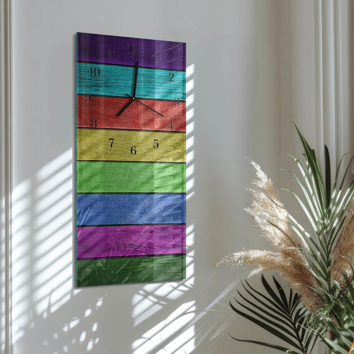 WANDUHR aus Glas 30x60 cm - Platte - Multicolor, Glas (30/60/0.4cm) - TULUP