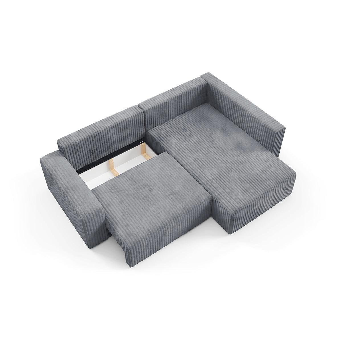 ECKSOFA Angela 4 Sitzplätze Dunkelgrau - Grau, Holz (245/182cm) - Petits-meubles