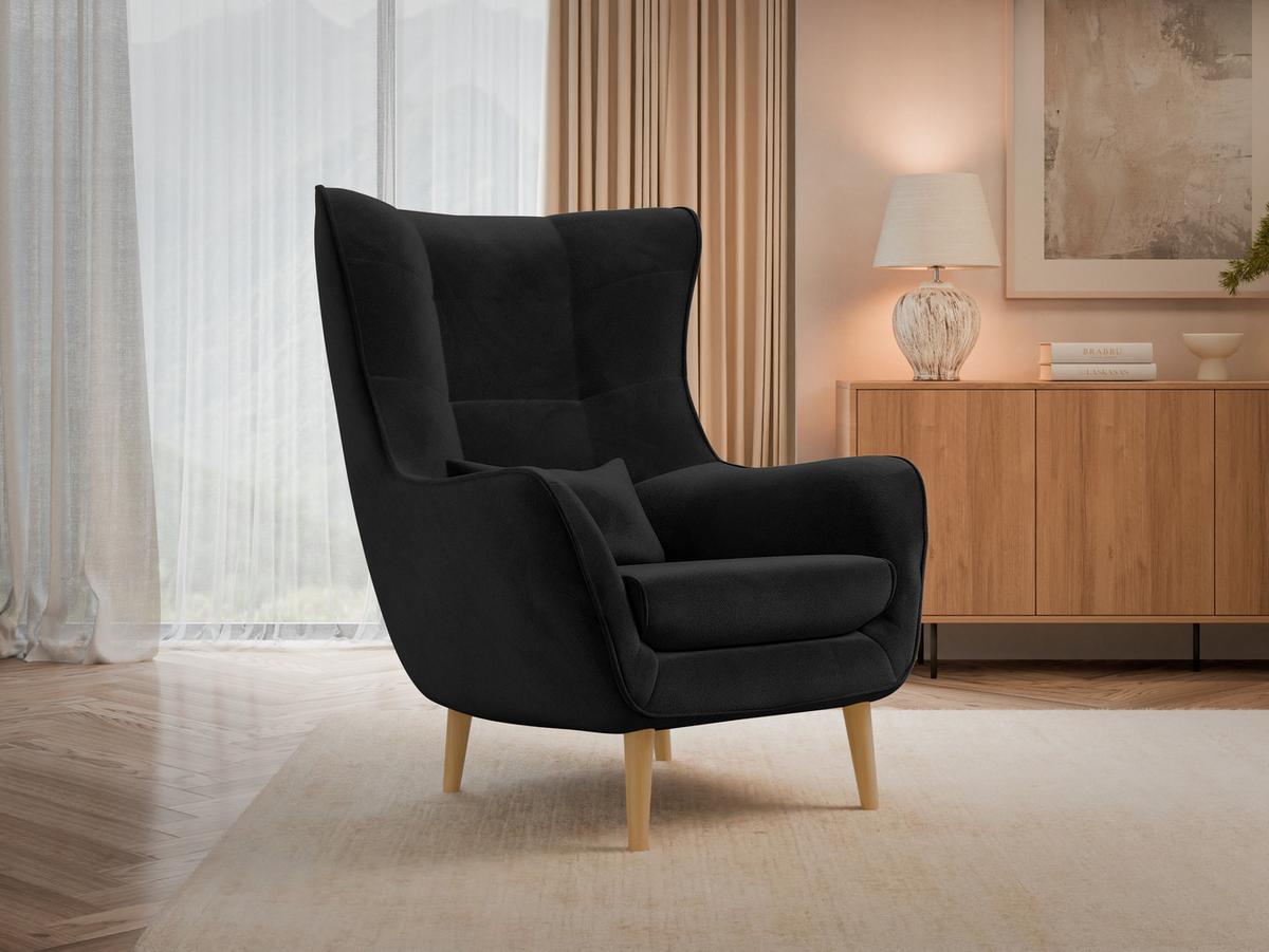 SESSEL Estjano - Beige/Schwarz, Holz/Textil (80/106/95cm) - MIRJAN24