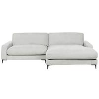 3-SITZER-ECKSOFA hellgrau rechtsseitig Maloy - Schwarz/Grau, Textil (272/189cm) - Beliani