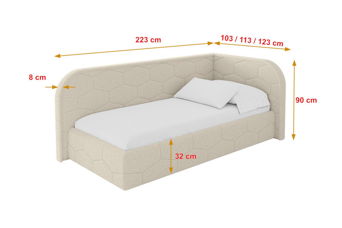 EINZELLBETT Jugendbett mit Bettkasten, Links - JAXY 80x200 Dunkelbeige - Cappuccino, Holzwerkstoff/Textil (80/200cm) - ALTDECOR