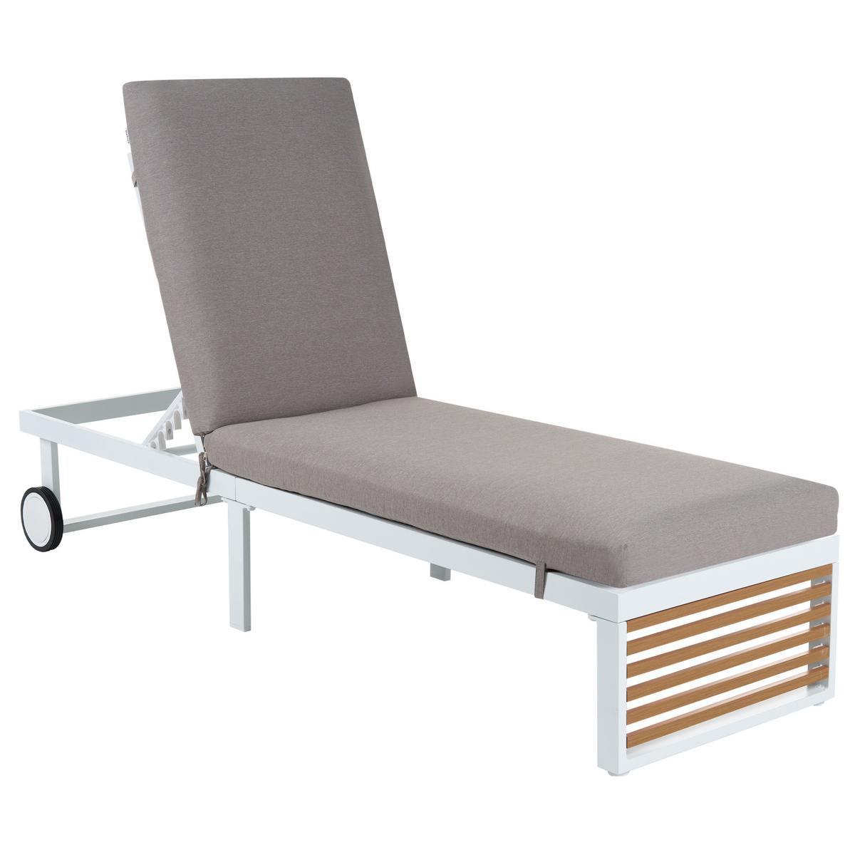 SONNENLIEGE mit Kissen Grau Verdello - Grau, Metall (190/42/60cm)