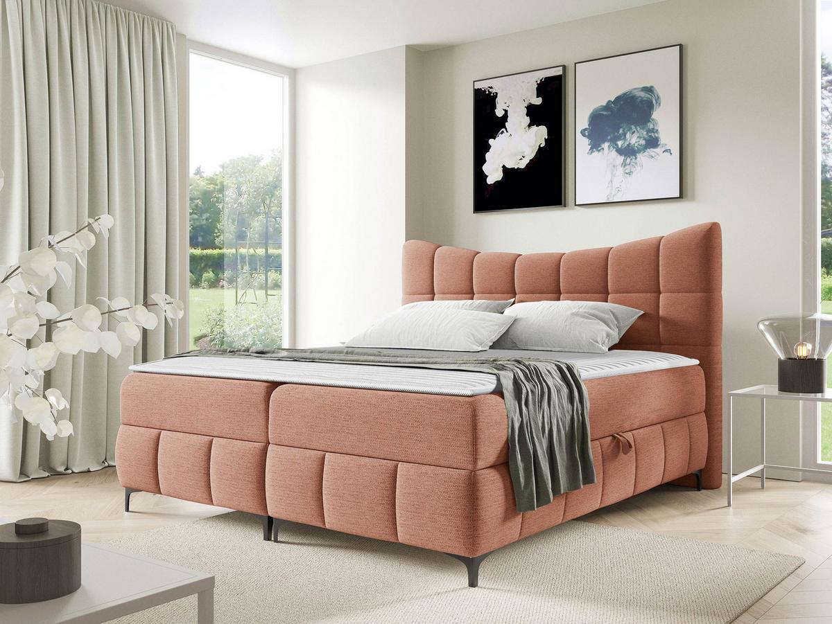 BOXBETT Nova - H3 - Schwarz/Rosa, Holz/Textil (200/200cm) - MIRJAN24