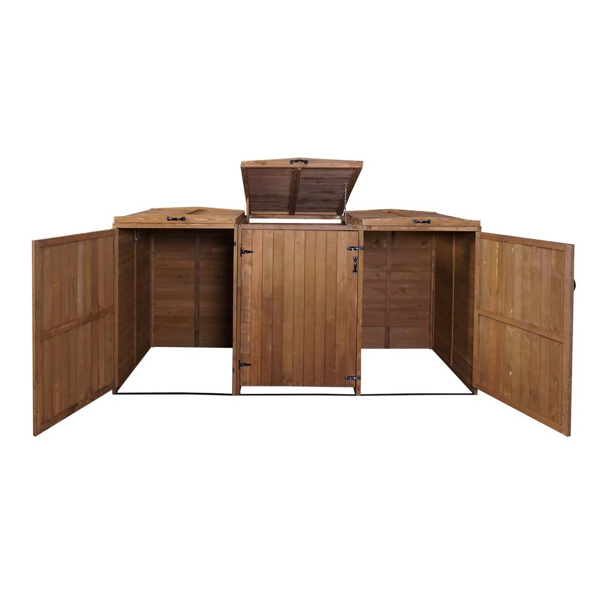 3ER-/6ER-MÜLLTONNENVERKLEIDUNG Braun - Braun, Holz (237/126/98cm) - MCW
