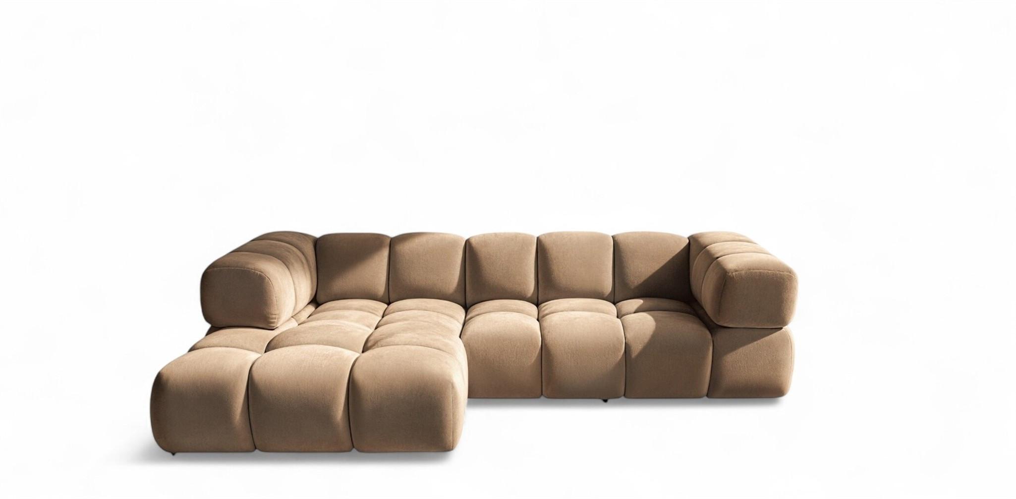 ECKSOFA Blanche In Bluvel - Braun, Holzwerkstoff/Textil (280/150cm) - Fun Möbel