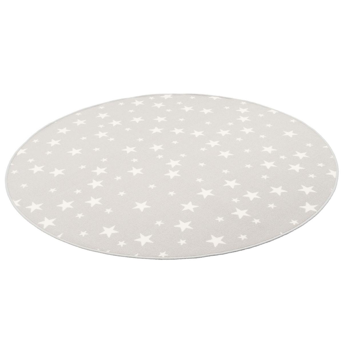 KINDER SPIEL TEPPICH STERNE RUND - Grau, Textil (100/100cm) - Snapstyle