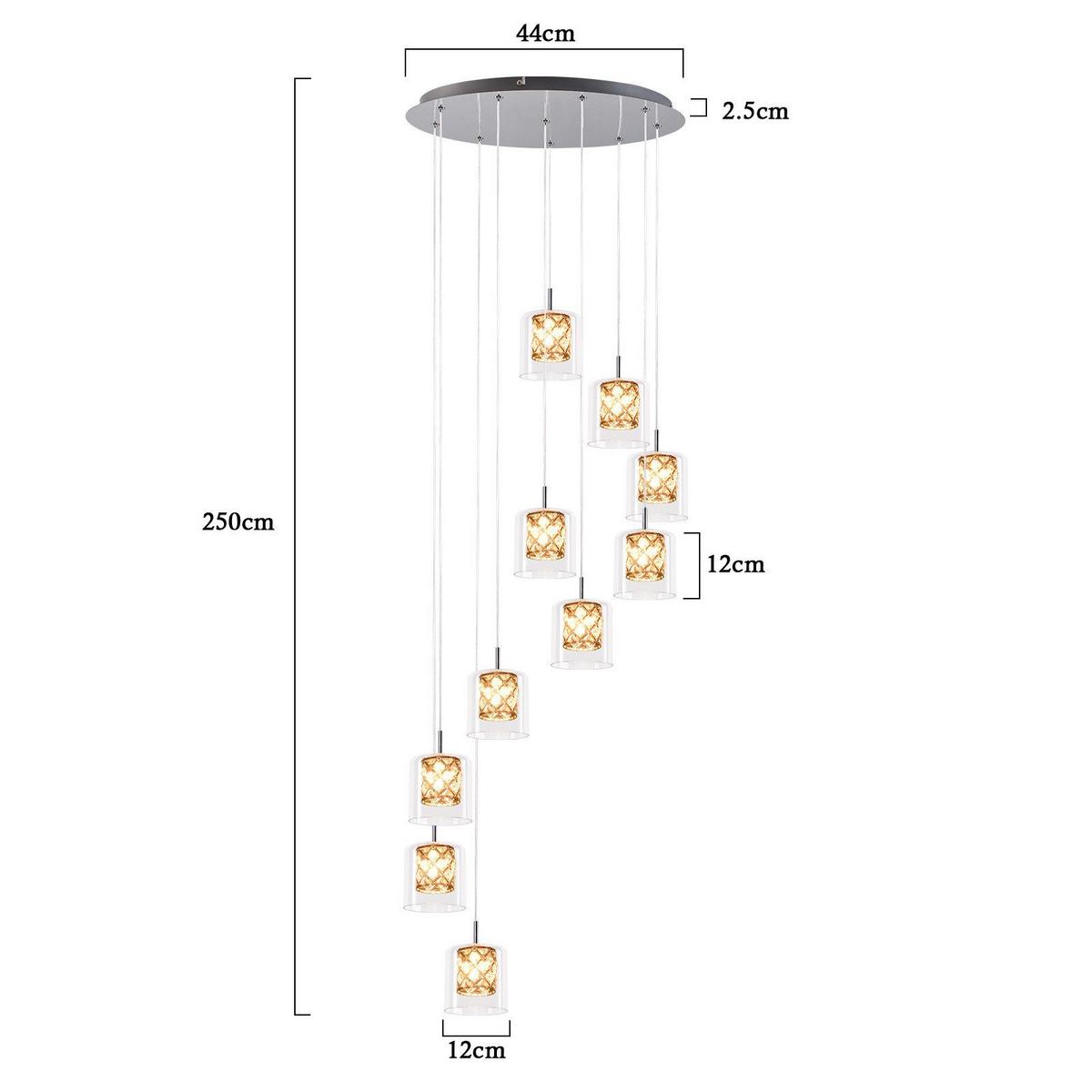 PENDELLEUCHTE Markiewicz 44/44/250 cm - Silberfarben, Metall (44/44/250cm) - Nettlife