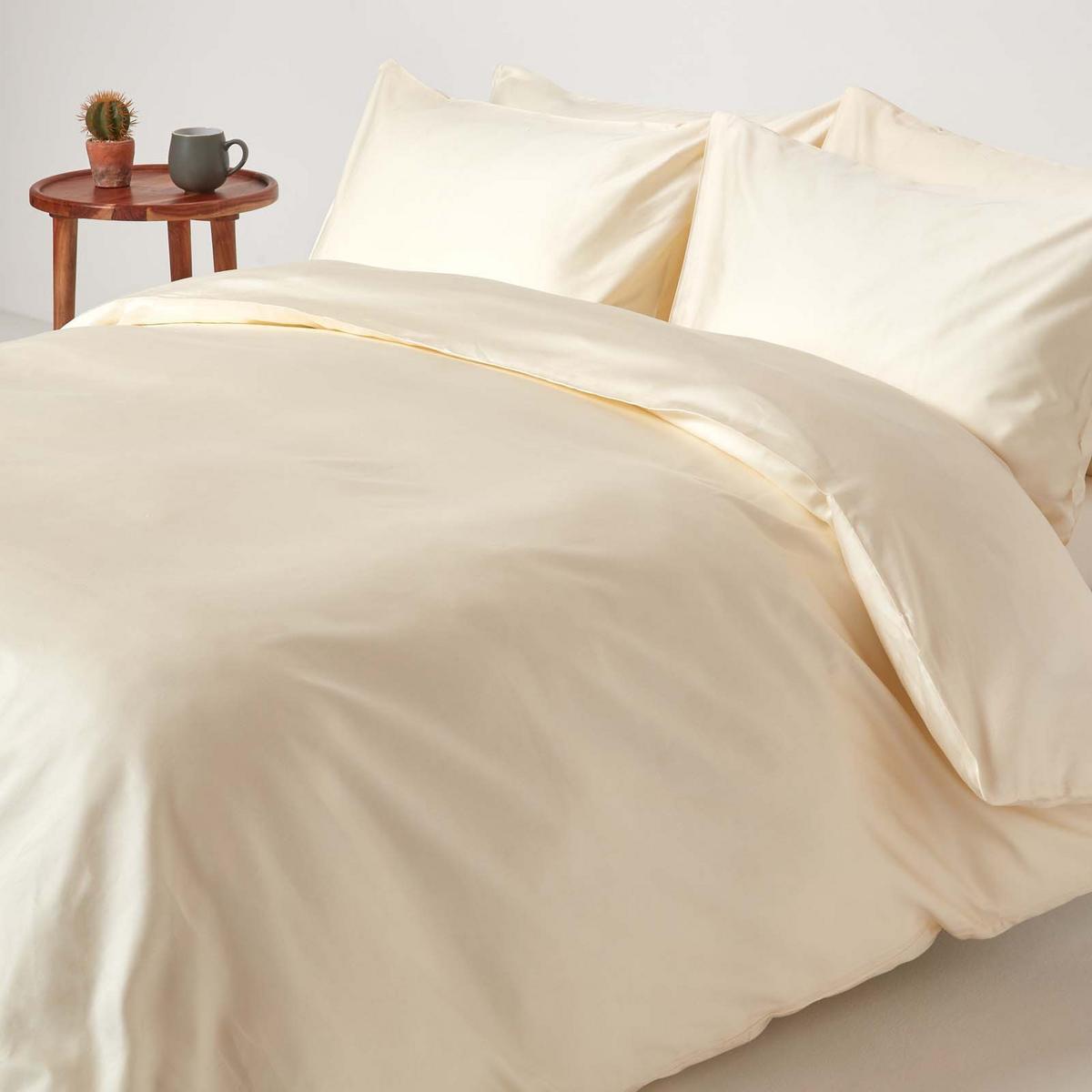 BIO-BETTWÄSCHE Satin Fadendichte 400 - Creme, Textil (200/200cm) - Homescapes