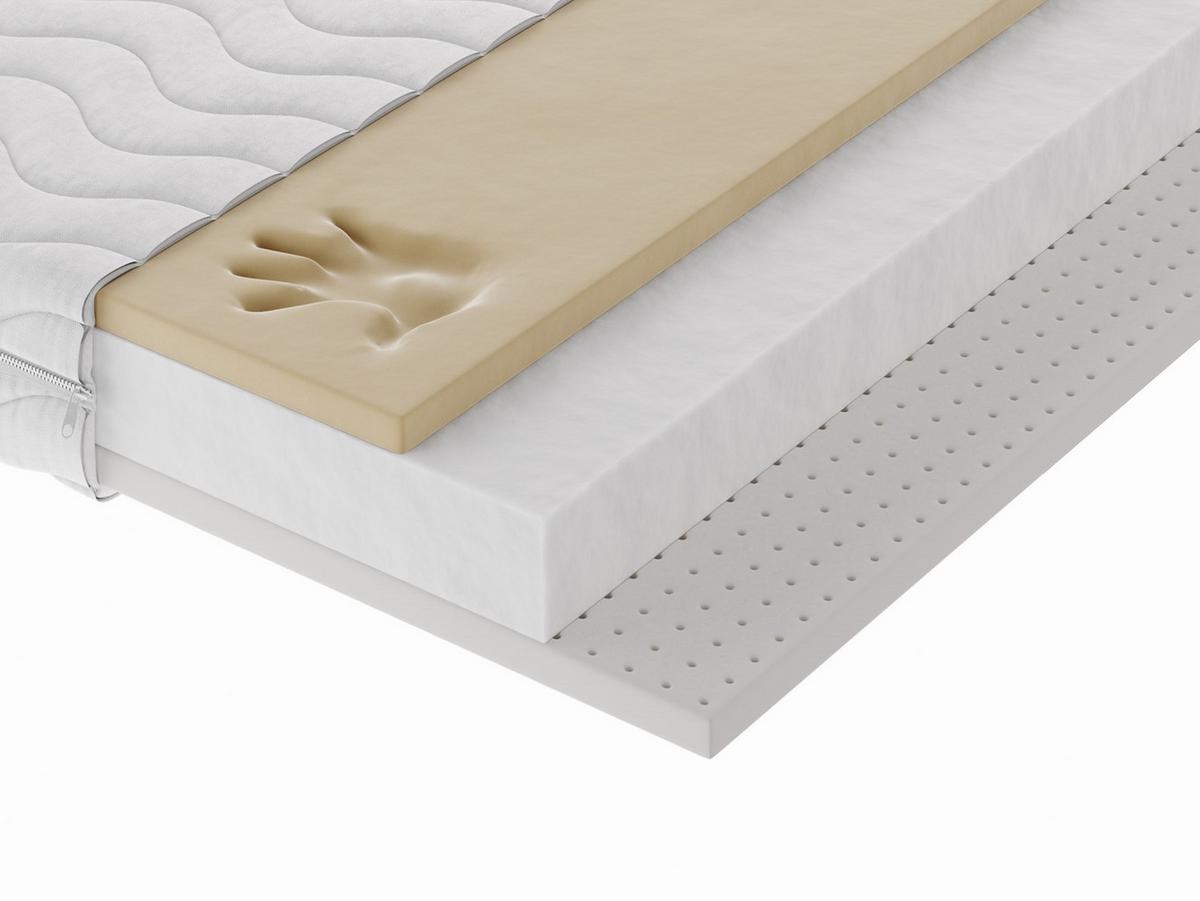 KALTSCHAUMMATRATZE RAVINI 140x200, H2, Höhe ca.: 16 cm - Weiß, Textil (140/200cm) - MASSENO