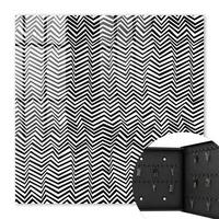 SCHLÜSSELBOX Schwarz 30x30 cm- Türöffnung nach rechts - Zickzacklinien dynamisch - Multicolor, Metall (30/30/5cm) - TULUP