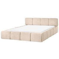 BETT mit Lattenrost 160/200 cm Stoff Taupe Orville - Taupe, Textil (160/200cm) - Beliani