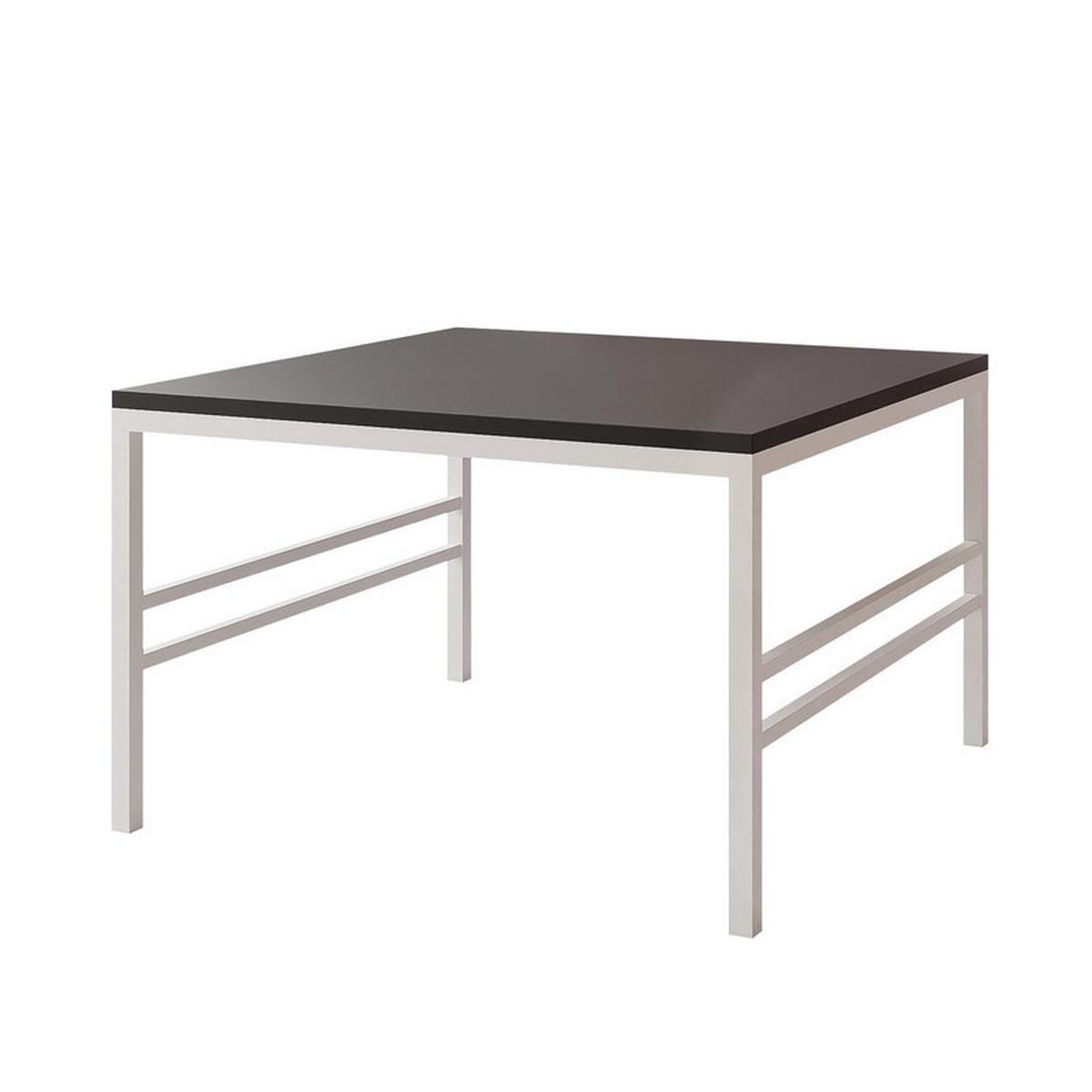 COUCHTISCH FORMA 70/70 cm Quadrat, Weiß / Schwarz matt - Schwarz/Weiß, Metall (70/70/46cm) - Idohome