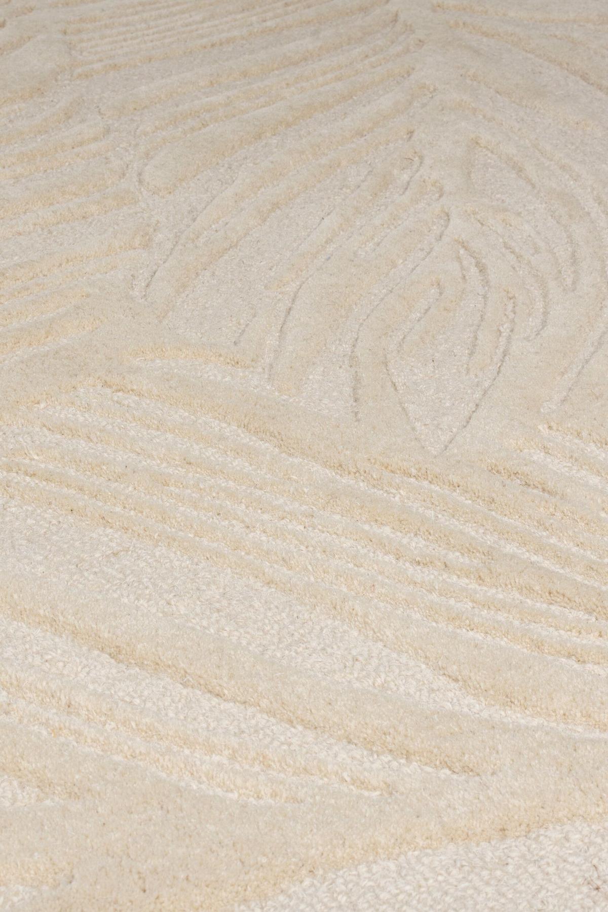 WOLLTEPPICH LEVEN, floral, Beige, 60 x 230 cm - Beige, Textil (230/60cm) - KADIMA DESIGN