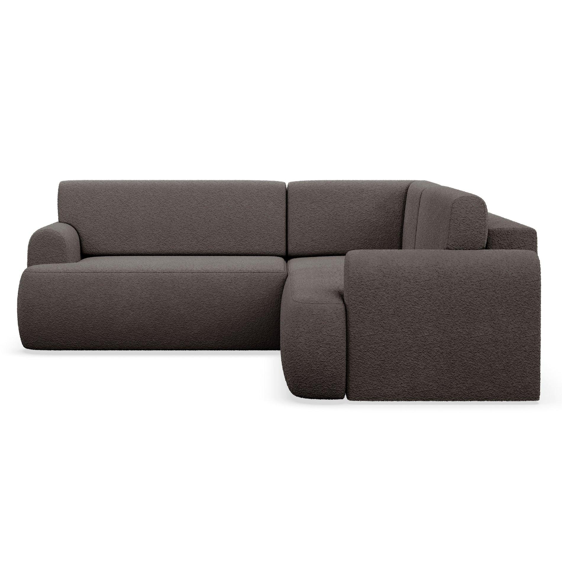 ECKSCHLAFSOFA Kaveo BRAUNER PLÜSCH universell mit Eckelement MIT BETTKASTEN - Schwarz/Braun, Kunststoff/Textil (245/245cm) - Selsey