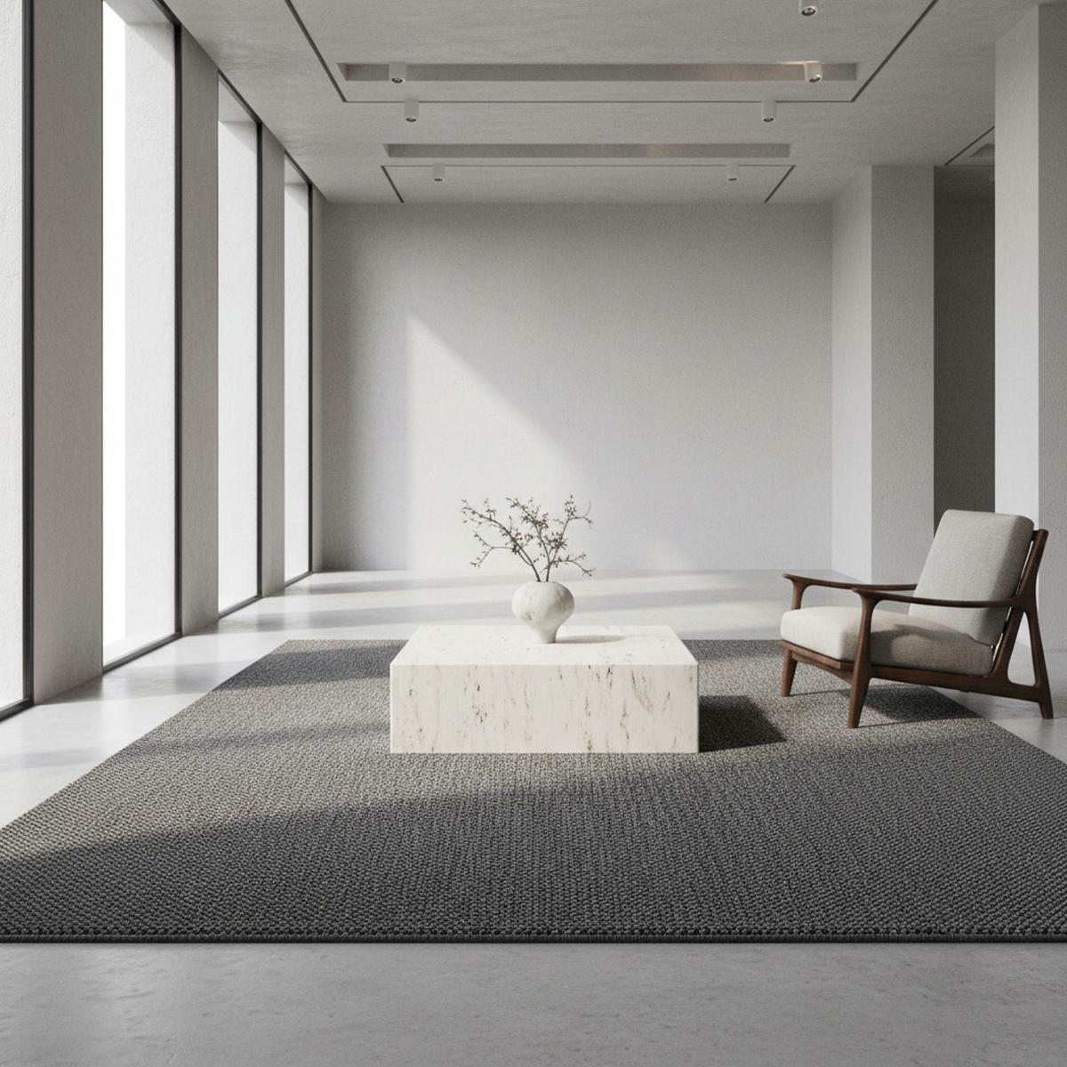 TEPPICH Flachgewebe CIMA in Grau, einfarbig, 80 x 150 cm - Grau, Textil (150/80cm) - KADIMA DESIGN