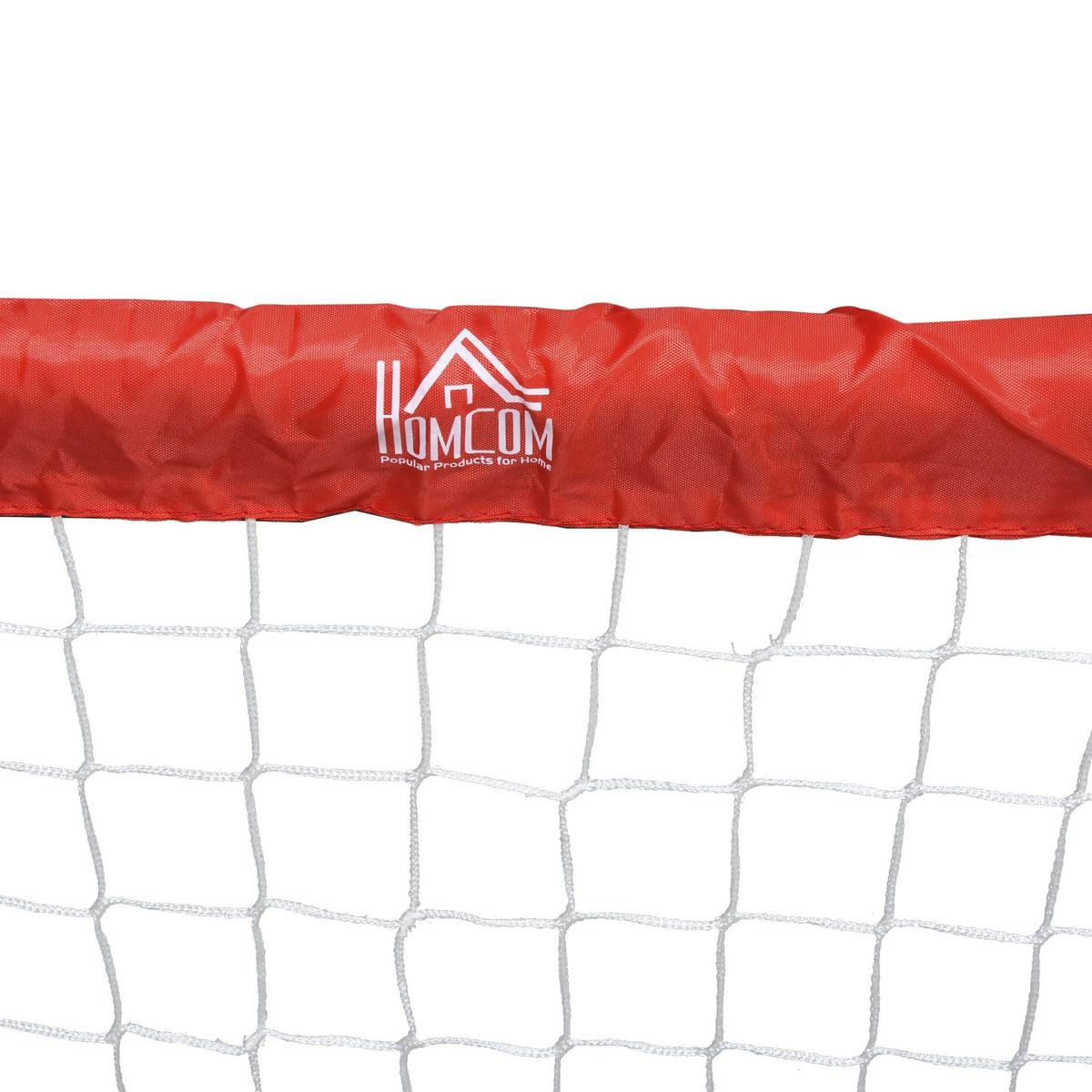 FUSSBALLTORE Fußballnetz 2er Set Minitore Faltbar Stahl Rot 90x36x60 cm - Rot, Metall (36/90cm) - HOMCOM