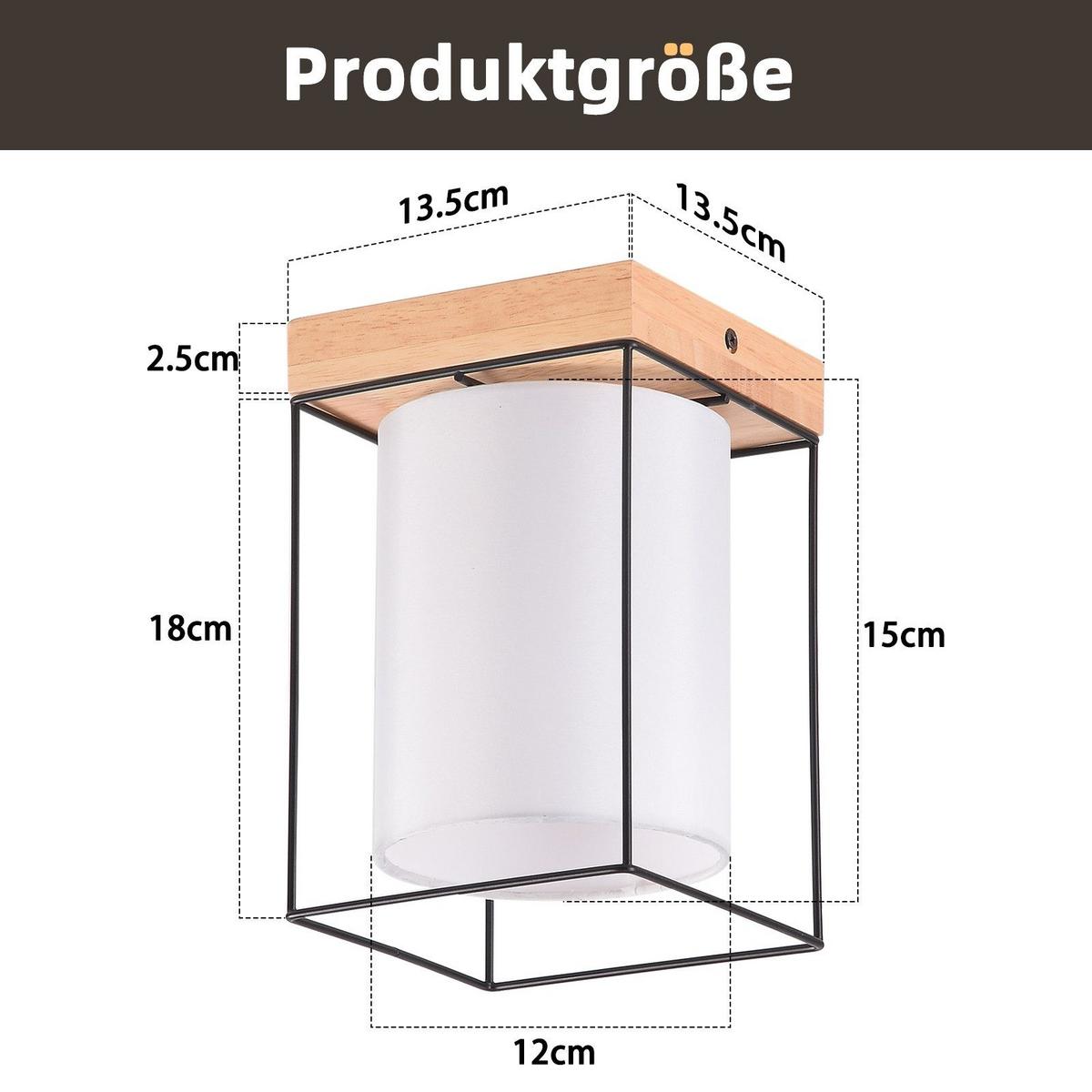 DECKENLEUCHTE Manzo 13.5/13.5/21 cm - Schwarz, Metall (13.5/13.5/21cm) - Nettlife