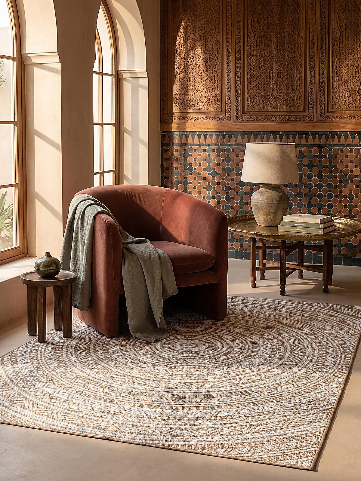 FLACHWEBTEPPICH Orientalisch BORNO Polypropylen Natur 160 x 220 cm - Beige, Textil (160/220cm) - KADIMA DESIGN