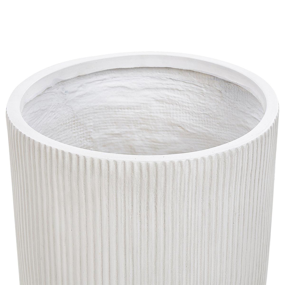 BLUMENTOPF Weiß Daria - Weiß, Naturmaterialien (37cm) - Beliani